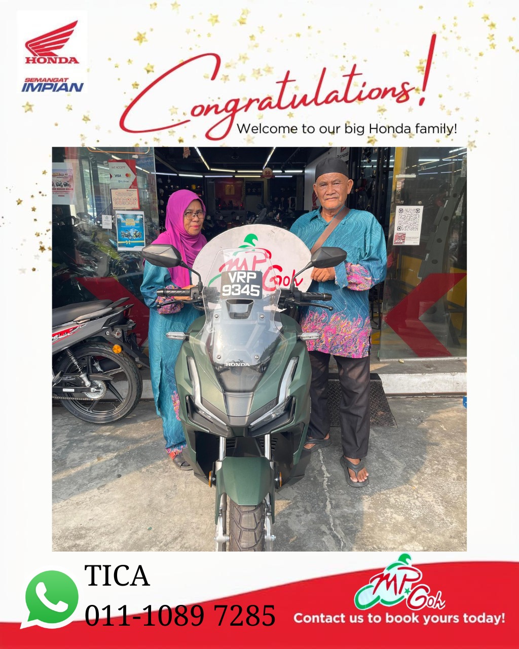 Pelanggan Honda ADV 160 bersama Tica di Honda Impian-X Sungai Udang