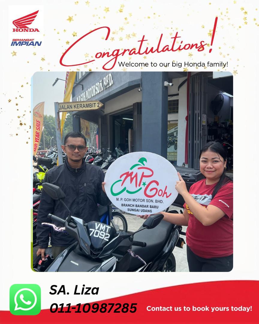 Pelanggan Honda Vario bersama SA Liza di M.P. Goh Bandar Baru Sungai Udang
