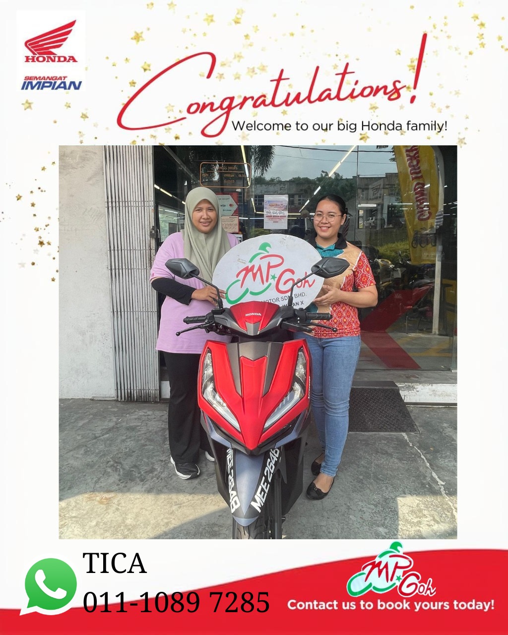 Pelanggan Honda ADV 160 bersama Tica di M.P. Goh